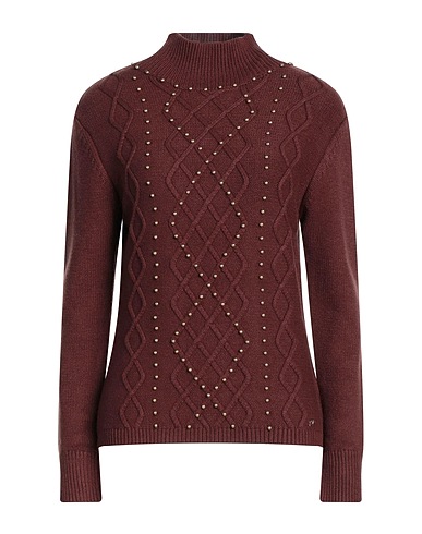 YES ZEE by ESSENZA Polo neck Chocolate brown 50% Viscose, 28% Polyester, 22% Polyamide