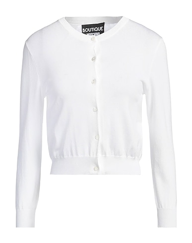 BOUTIQUE MOSCHINO Cardigan White 65% Viscose, 35% Polyamide