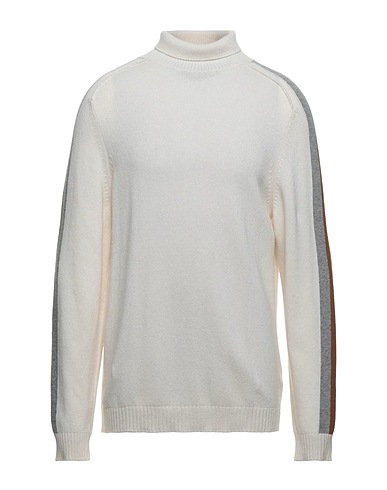 GREY DANIELE ALESSANDRINI Polo neck Ivory 45% Wool, 30% Viscose, 15% Polyamide, 10% Cashmere