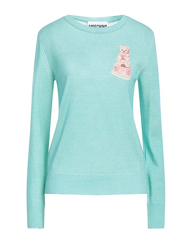 MOSCHINO Jumper COUTURE Turquoise 100% Virgin Wool