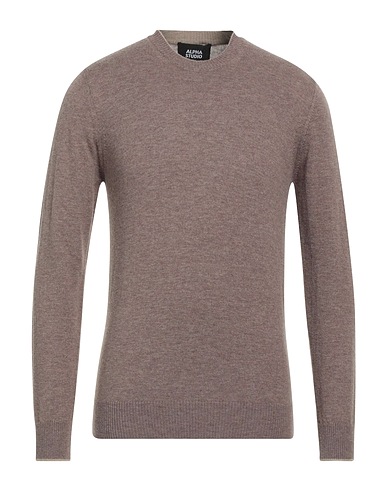ALPHA STUDIO Jumper Taupe 100% Geelong Wool