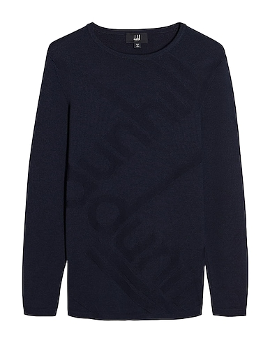DUNHILL Pullover Blu notte 70% Lana Merino, 30% Seta
