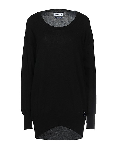 REPLAY Jumper Black 35% Recycled polyamide, 30% Recycled wool, 30% Lyocell, 5% Recycled cashmere