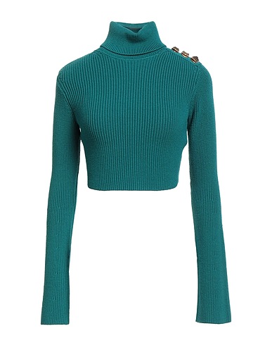 ELISABETTA FRANCHI Polo neck Deep teal 70% Viscose, 30% Polyester