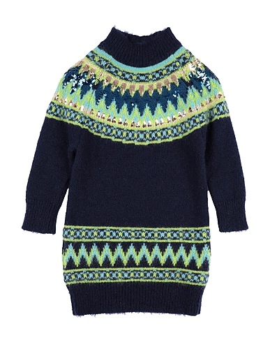 ALBERTA FERRETTI Polo neck JUNIOR Midnight blue 50% Mohair wool, 32% Polyamide, 18% Wool