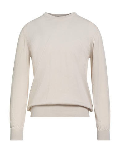 ALPHA STUDIO Pullover Beige 100% Lana Merino, Pelle