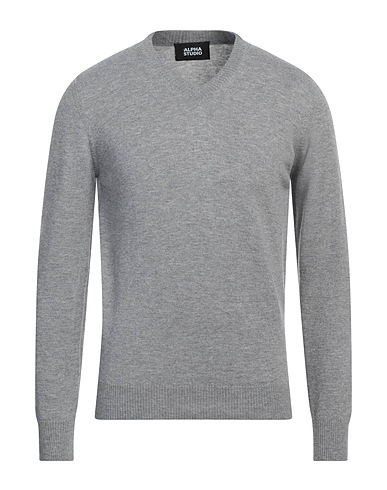 ALPHA STUDIO Jumper Light grey 100% Geelong Wool