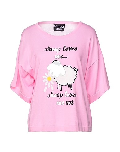 BOUTIQUE MOSCHINO Jumper Pink 100% Cotton, Polyamide, Elastane