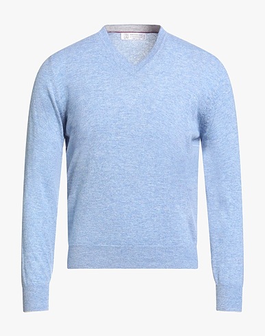 BRUNELLO CUCINELLI Cashmere blend Light blue 100% Cashmere