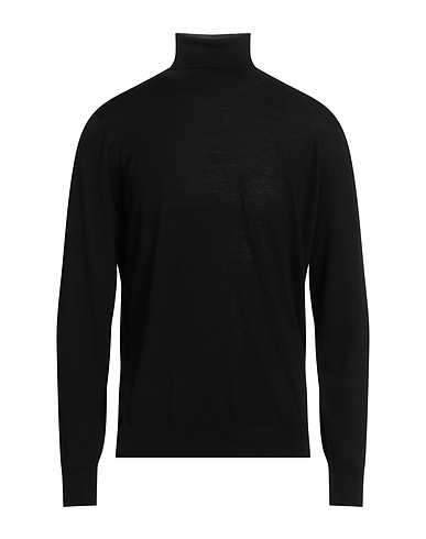 FILIPPO DE LAURENTIIS Rollkragenpullover Schwarz 100% Merinowolle