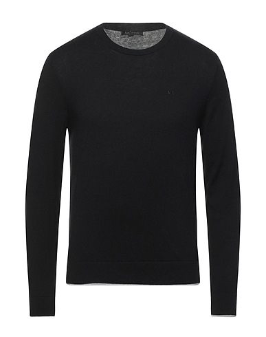 ARMANI EXCHANGE Jumper Black 95% Cotton, 5% Cashmere, Polyamide, Elastane