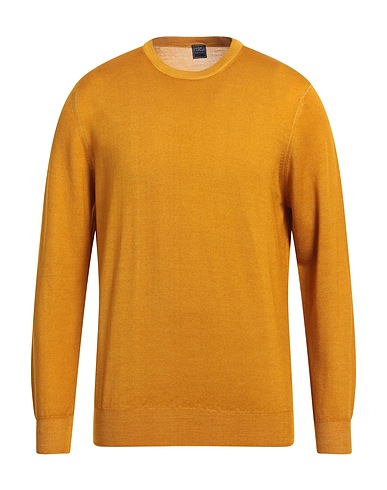 FEDELI Pullover Giallo ocra 100% Lana Merino