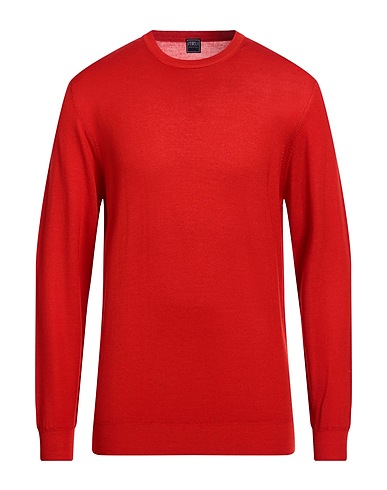 FEDELI Sweater Tomato red 100% Merino Wool