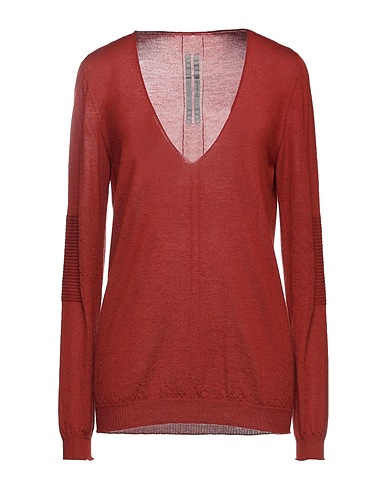 RICK OWENS Pull en cachemire Rouge brique 100% Cachemire