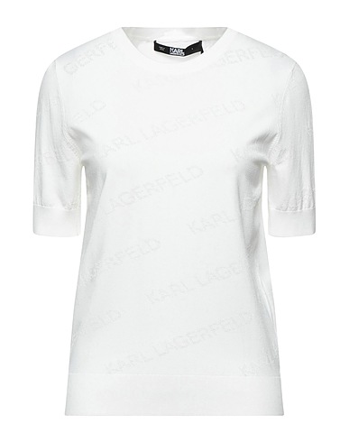 KARL LAGERFELD Jumper ALL-OVER LOGO SWEATER
 White 83% Viscose, 17% Polyester