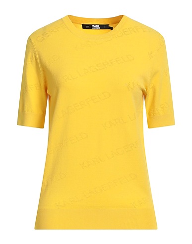 KARL LAGERFELD Sweater ALL-OVER LOGO SWEATER
 Yellow 83% Viscose, 17% Polyester