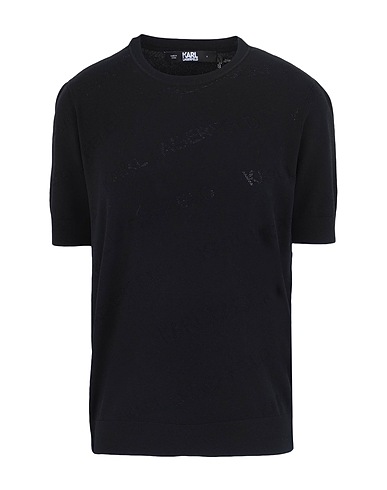 KARL LAGERFELD プルオーバー ALL-OVER LOGO SWEATER
 ブラック レーヨン 83% / ポリエステル 17%