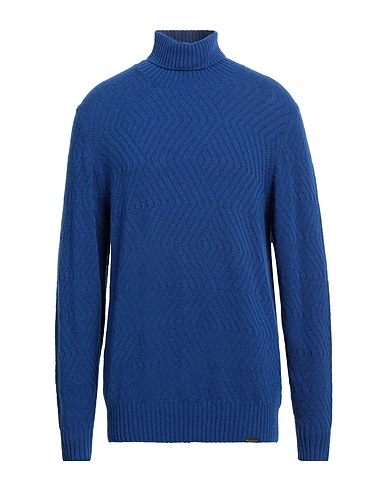 BROOKSFIELD Polo neck Blue 35% Polyamide, 30% Viscose, 30% Wool, 5% Cashmere