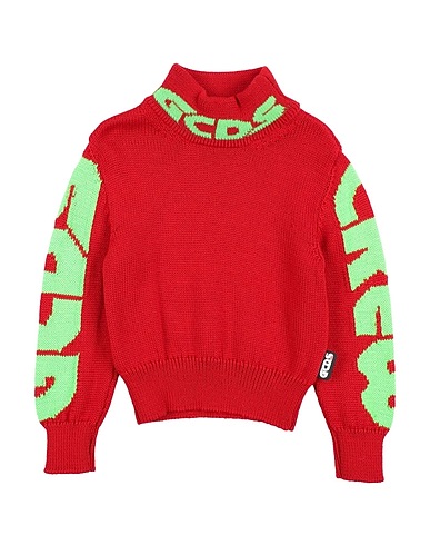 GCDS MINI Polo neck Red 50% Merino Wool, 50% Acrylic