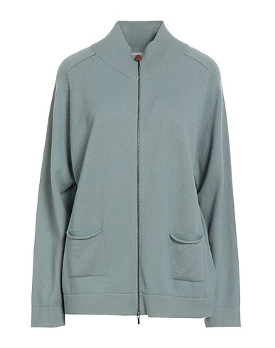FABIANA FILIPPI Cardigan Grey 75% Merino Wool, 15% Silk, 10% Cashmere, Ecobrass