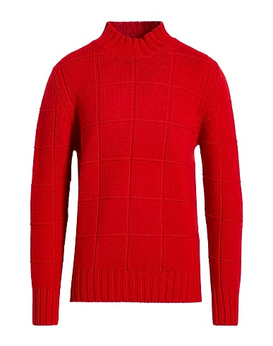 H953 Polo neck Red 100% Merino Wool