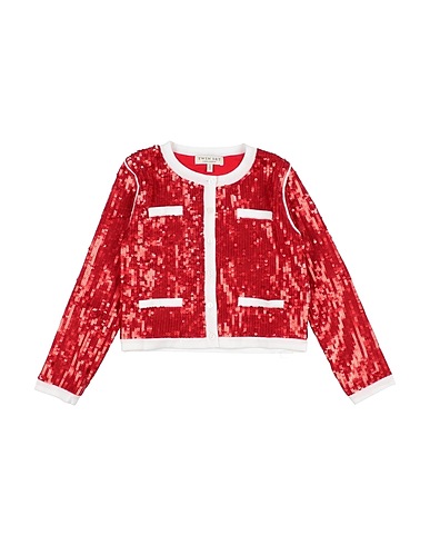 TWINSET Cardigan Red 50% Cotton, 50% Viscose, Polyamide, PVC - Polyvinyl chloride