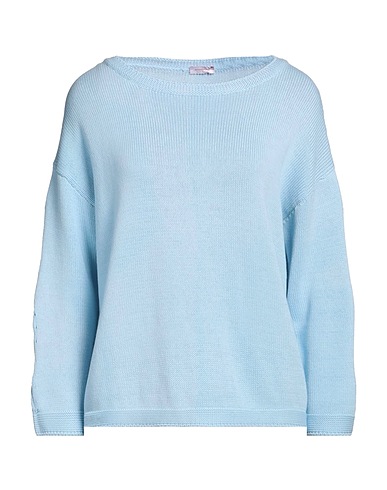 ROSSOPURO Pullover Celeste 100% Cotone
