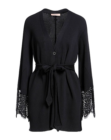 TWINSET Strickjacke Schwarz 100% Baumwolle, Polyamid