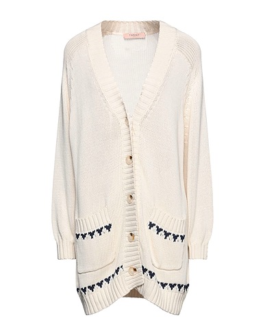TWINSET Cardigan Ivory 100% Cotton, Wool, Metallic fiber