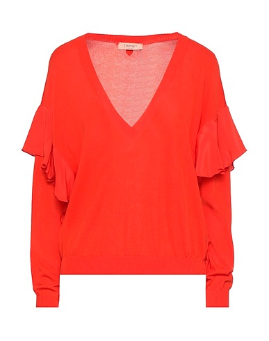 TWINSET Jumper Tomato red 100% Cotton, Acetate, Silk