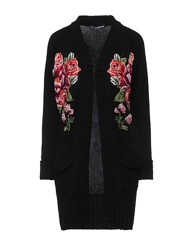 DOLCE&GABBANA Cardigan Black 100% Cashmere, Viscose, Glass, Polyamide, Brass