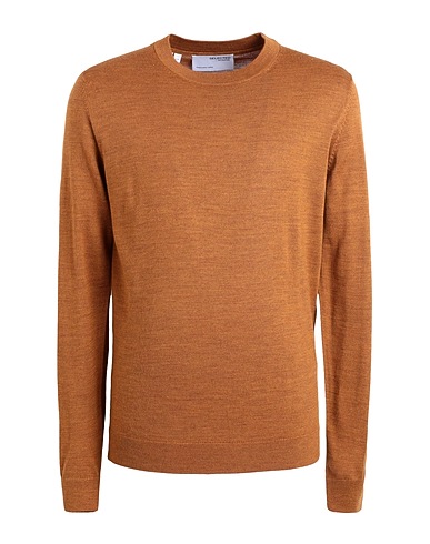 SELECTED HOMME Pullover Cammello 50% Poliestere, 50% Lana Merino