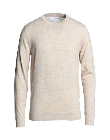 SELECTED HOMME Jumper Sand 50% Polyester, 50% Merino Wool