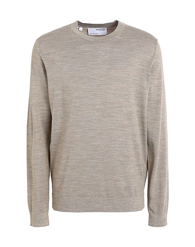 SELECTED HOMME Pullover Beige 50% Poliestere, 50% Lana Merino