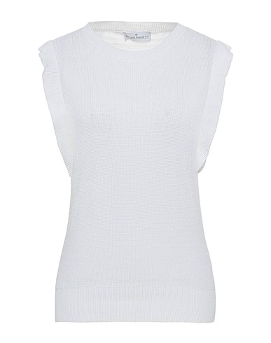 BRUNO MANETTI Sleeveless sweater White 100% Cotton