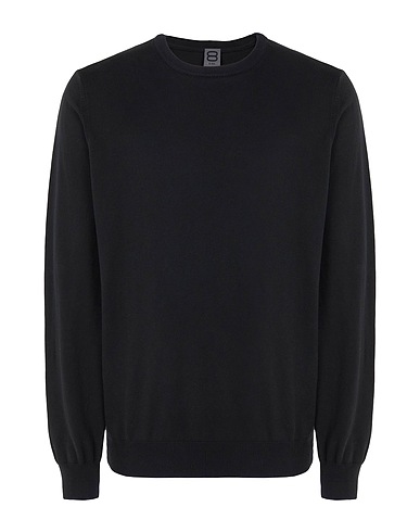 8 by YOOX Pullover ORGANIC COTTON BASIC CREW-NECK
 Nero 100% Cotone organico