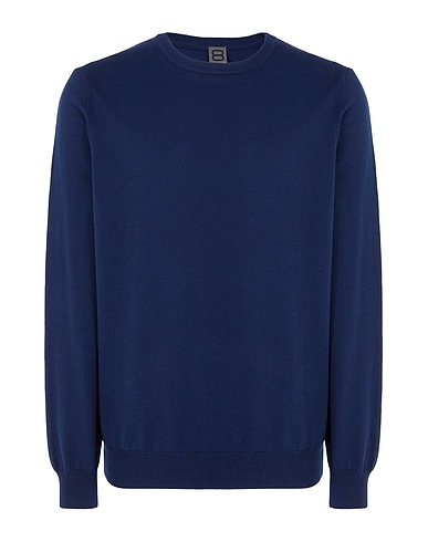 8 by YOOX Pullover ORGANIC COTTON BASIC CREW-NECK
 Blu notte 100% Cotone organico
