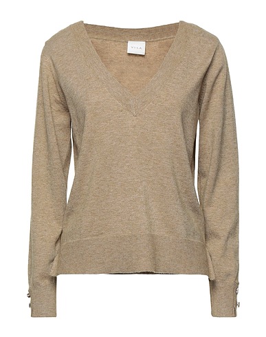 VILA Jumper Beige 51% Viscose, 27% Polyester, 22% Polyamide