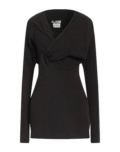 BOTTEGA VENETA Sheath dress Chocolate brown 40% Silk, 30% Polyamide, 20% Acrylic, 9% Wool, 1% Polyurethane