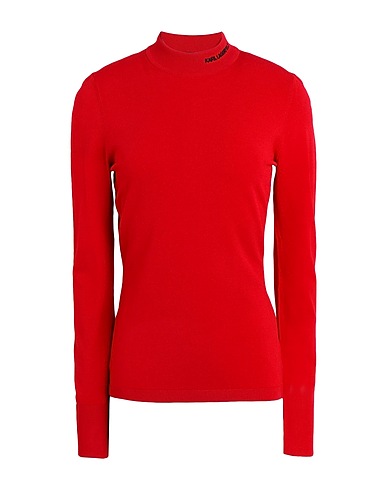 KARL LAGERFELD タートルネック Logo Mock Neck Sweater	 レッド レーヨン 83% / ポリエステル 17%