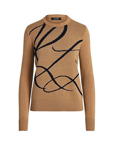 LAUREN RALPH LAUREN Jumper LOGO COTTON-BLEND SWEATER
 Camel 57% Cotton, 38% Modal, 5% Other Fibres