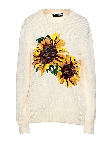 DOLCE&GABBANA プルオーバー アイボリー ウール 90% / バージンウール 8% / カシミヤ 2%