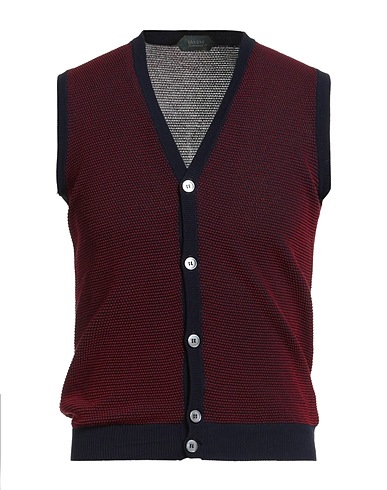 ZANONE Cardigan Burgundy 100% Cotton