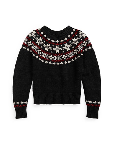 POLO RALPH LAUREN Jumper Black 79% Wool, 11% Acrylic, 10% Alpaca wool