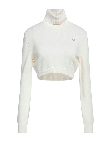 CHIARA FERRAGNI Polo neck Cream 100% Merino Wool