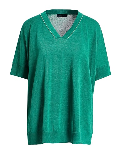 PESERICO Pullover Grün 60% Leinen, 40% Baumwolle