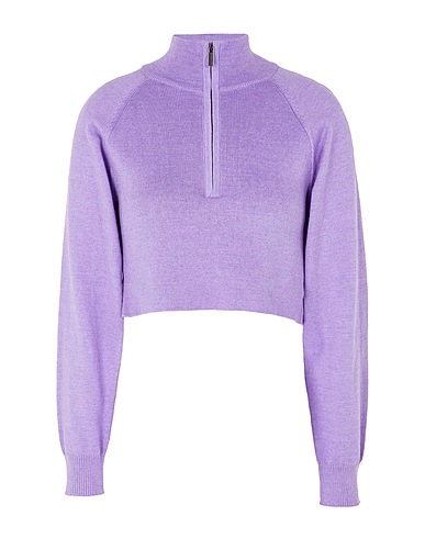 8 by YOOX Polo neck Lilac 80% Cotton, 20% Wool