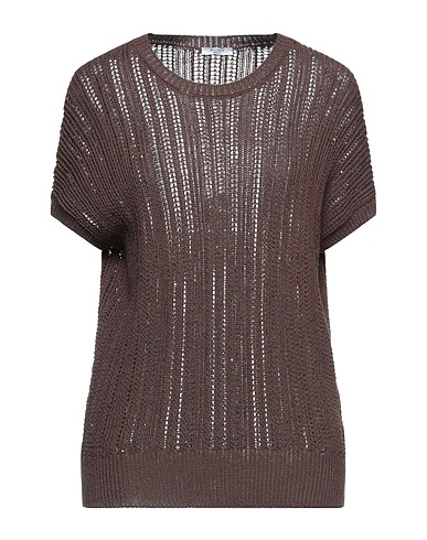PESERICO Sweater Chocolate brown 96% Cotton, 4% Polyester