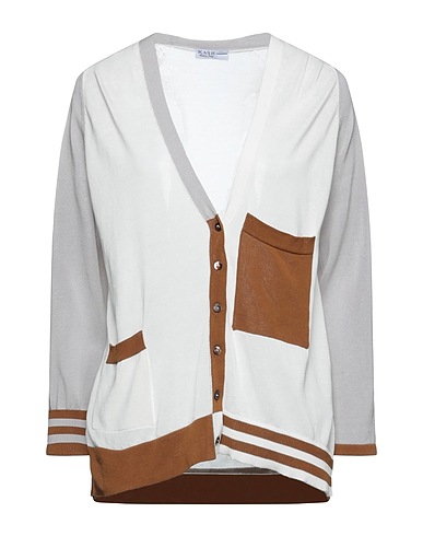 KASH Cardigan Bianco 100% Cotone