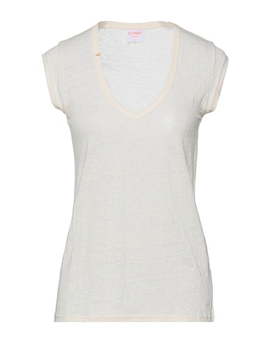 SUN 68 T-shirt Ivory 100% Linen